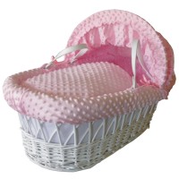 Pink Cuddlesoft Dimple Moses Basket Dressing Set