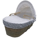 Moses Basket Dressing in Cream Cuddlesoft Dimple Fabric
