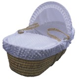 Moses Basket Dressing in White Cuddlesoft Dimple Fabric