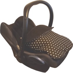 Car Seat Footmuff in Black Star Design, Designed to fit group 0 car seats