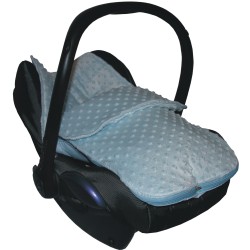 Car Seat Footmuff in Blue Cuddlesoft Dimple Fleece, Designed to fit group 0 car seats