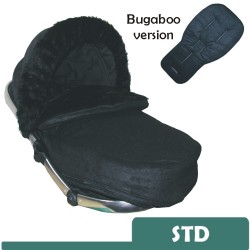 Black Faux Fur Footmuff  to fit Bugaboo Pushchairs - Standard Size