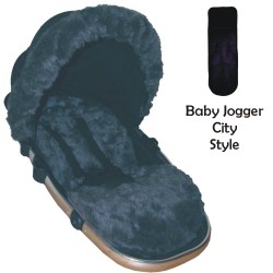 Grey Faux Fur Padded Seat Liner to fit Baby Jogger City Pushchairs