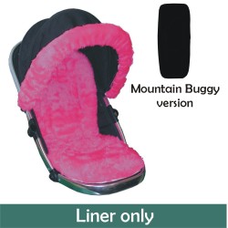 Hot Pink Faux Fur Padded Seat Liner to fit Mountain Buggy Pushchairs