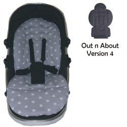 Silver Star Design Padded Seat Liner to fit Out n About Nipper v4 Pushchairs