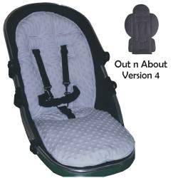 White Dimple Fleece Padded Seat Liner to fit Out n About Nipper v4 Pushchairs
