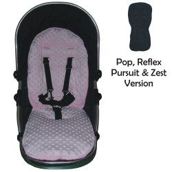 Seat Liner Silvercross Pink Dimple - Hand Made Padded Seat Liner in Pink Cuddlesoft Dimple Fleece Specifically Designed to fit Silver Cross Pop, Reflex, Pursuit & Zest Pushchairs