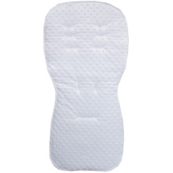 Seat Liner Silvercross White Dimple - Hand Made Padded Seat Liner in White Cuddlesoft Dimple Fleece Specifically Designed to fit Silver Cross Pop, Reflex, Pursuit & Zest Pushchairs